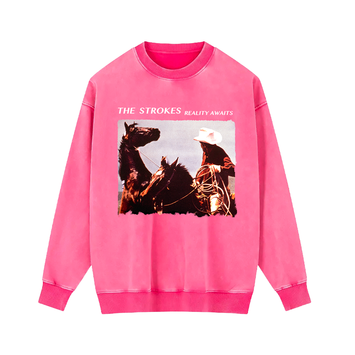Reality Awaits The Pink Burnout Crewneck